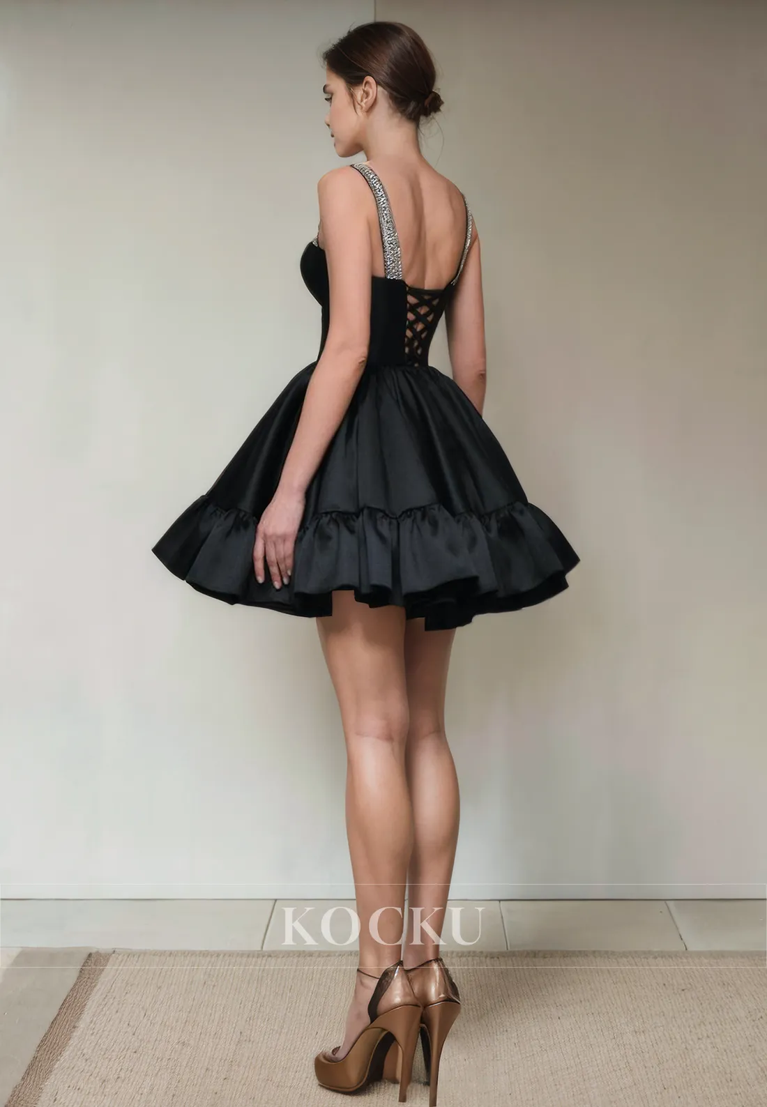 Sexy & Morden Spaghetti Straps A-Line Satin Party Homecoming Dress