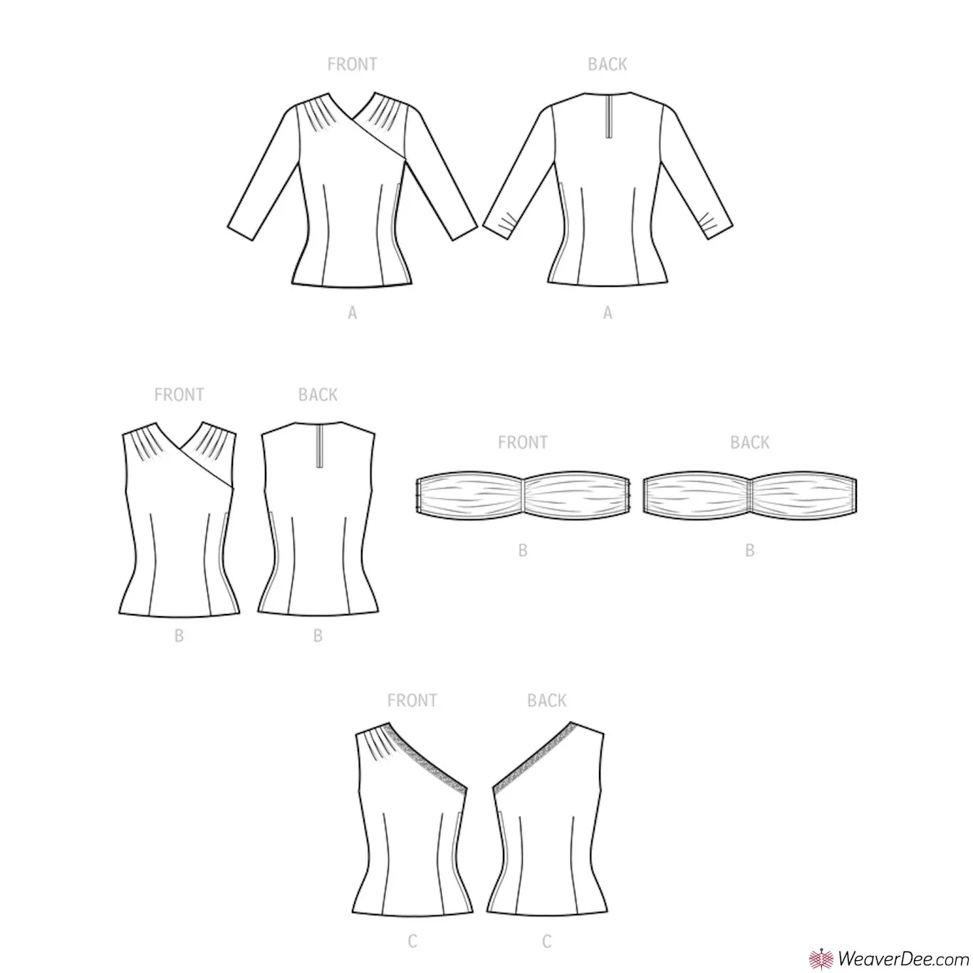 Simplicity Pattern S9634 Vintage 1950s Blouses & Cummerbund