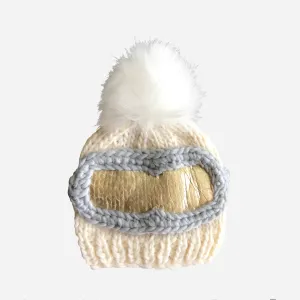 Ski Goggles Cream | Acrylic Hand Knit Kids & Baby Hat - Beanie