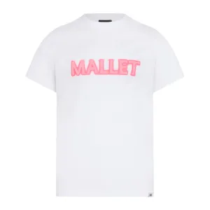 Spray Print Logo Tee - White Pink