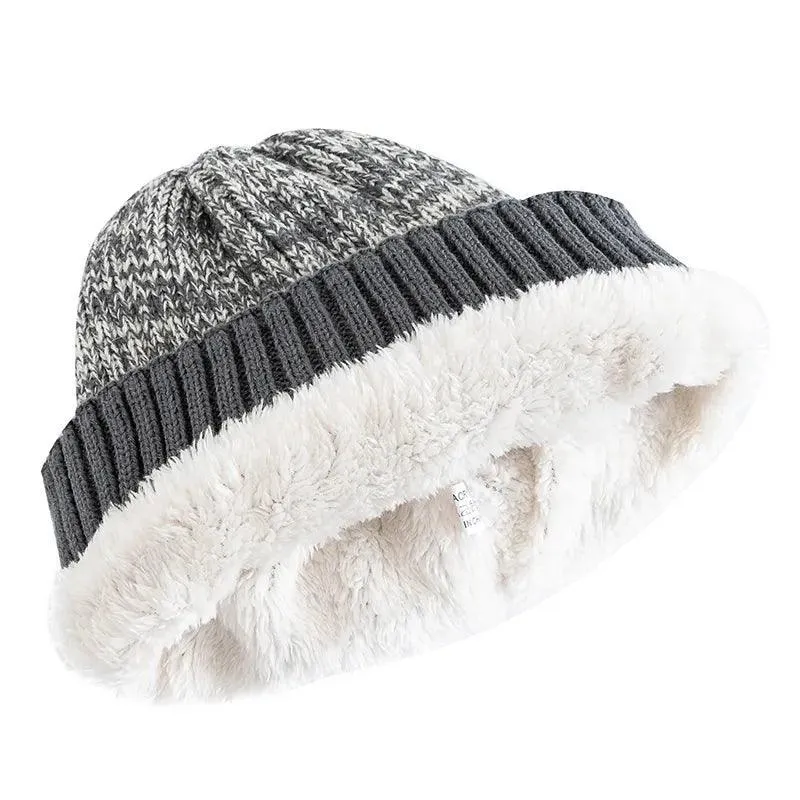 Stay Cozy this Winter with Two-Tone Fur Beanie Hats: Unisex Trendy Style