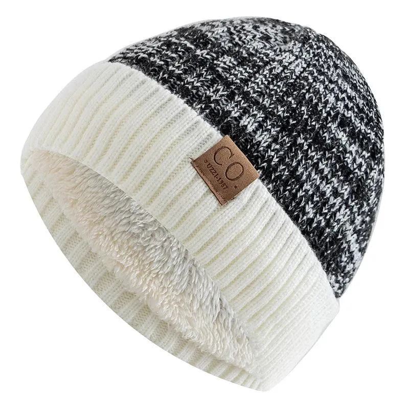 Stay Cozy this Winter with Two-Tone Fur Beanie Hats: Unisex Trendy Style