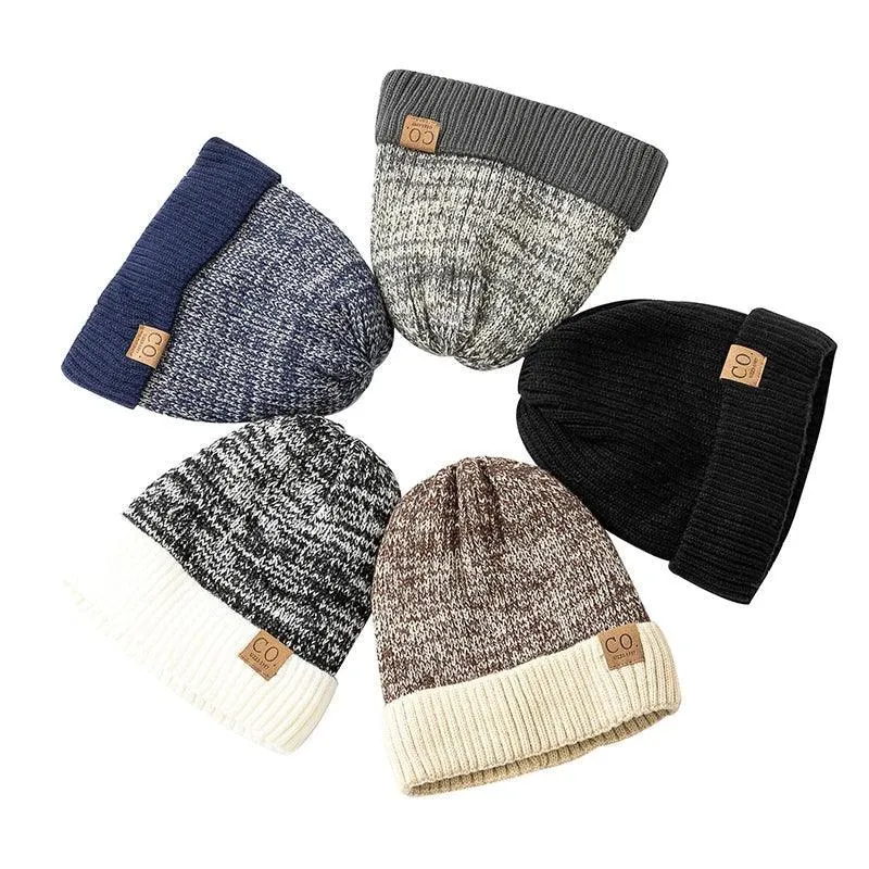 Stay Cozy this Winter with Two-Tone Fur Beanie Hats: Unisex Trendy Style