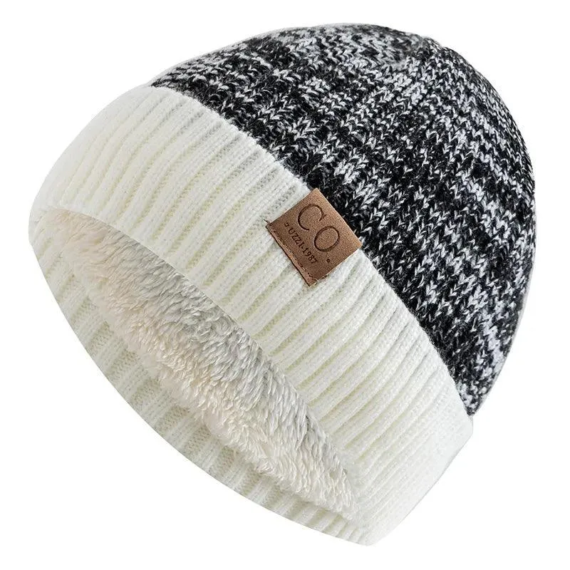 Stay Cozy this Winter with Two-Tone Fur Beanie Hats: Unisex Trendy Style