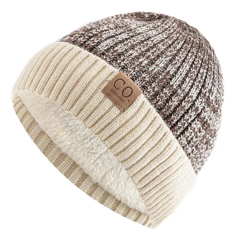 Stay Cozy this Winter with Two-Tone Fur Beanie Hats: Unisex Trendy Style