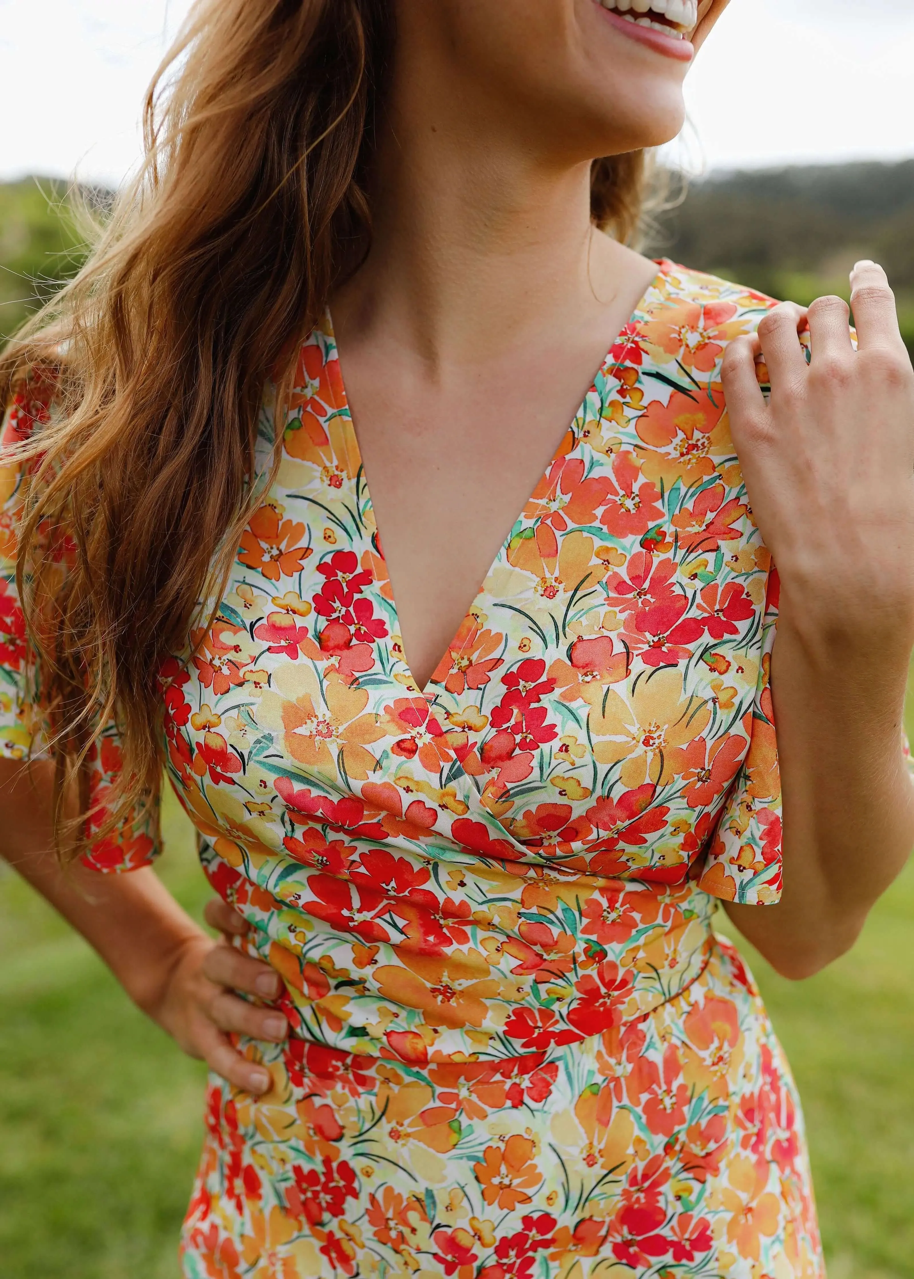 The Flora Wrap Blouse Bloom by Tasi Travels