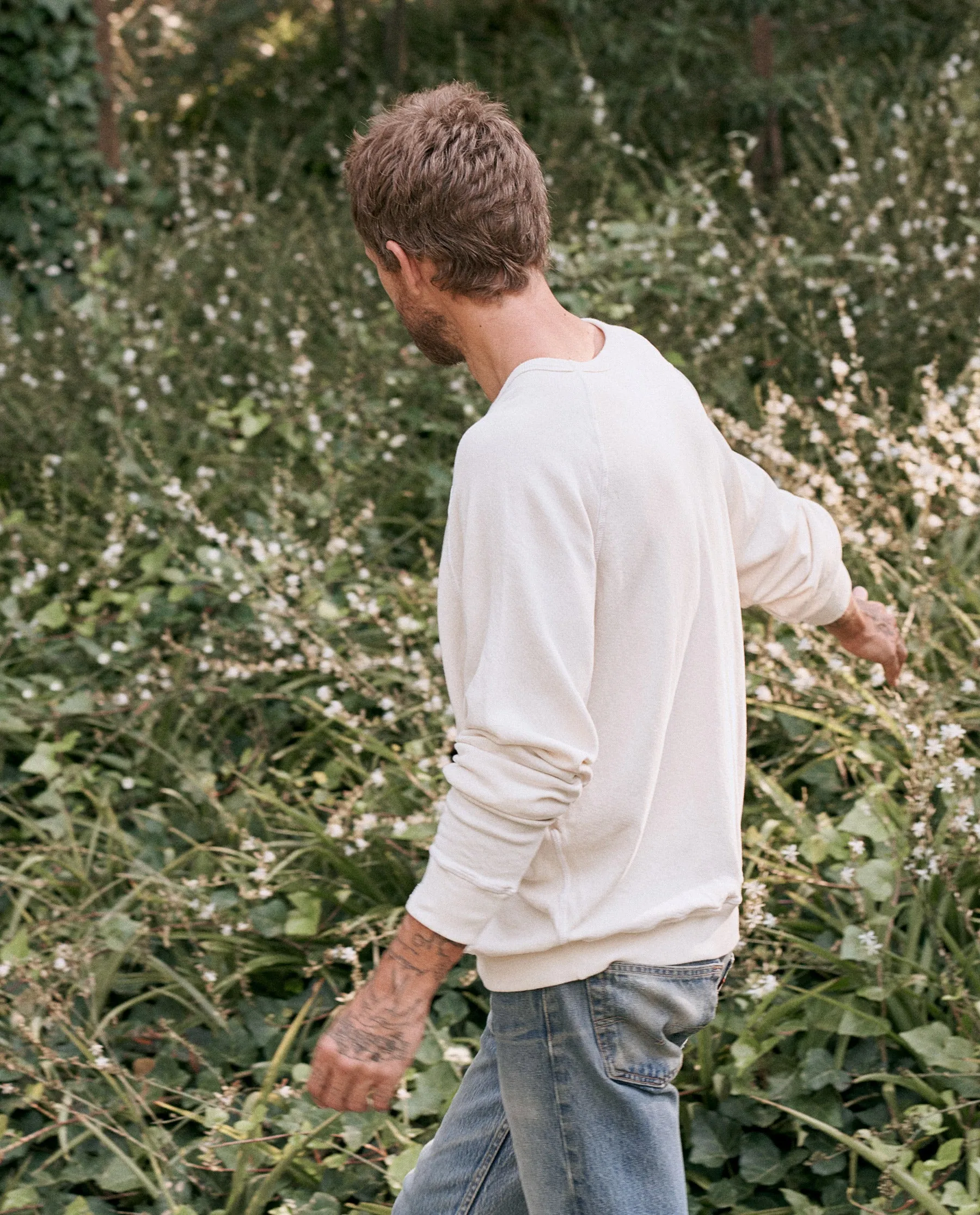 The Men's College Sweatshirt. -- WASHED WHITE