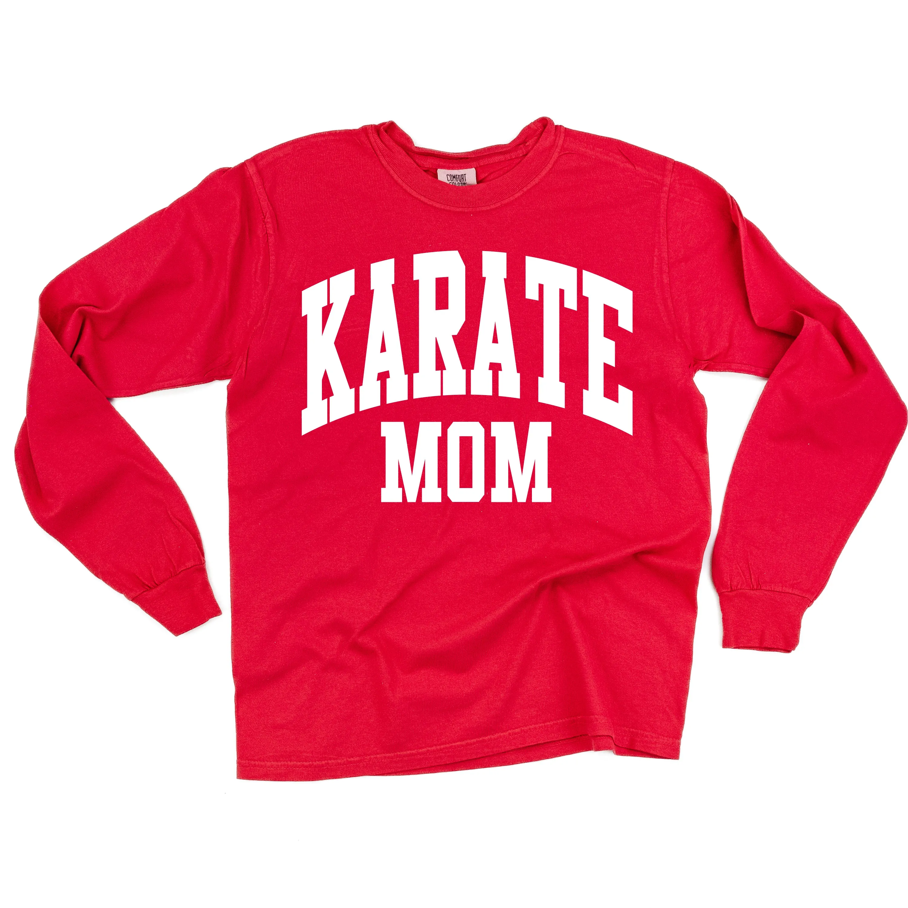 Varsity Style - KARATE MOM - LONG SLEEVE COMFORT COLORS TEE