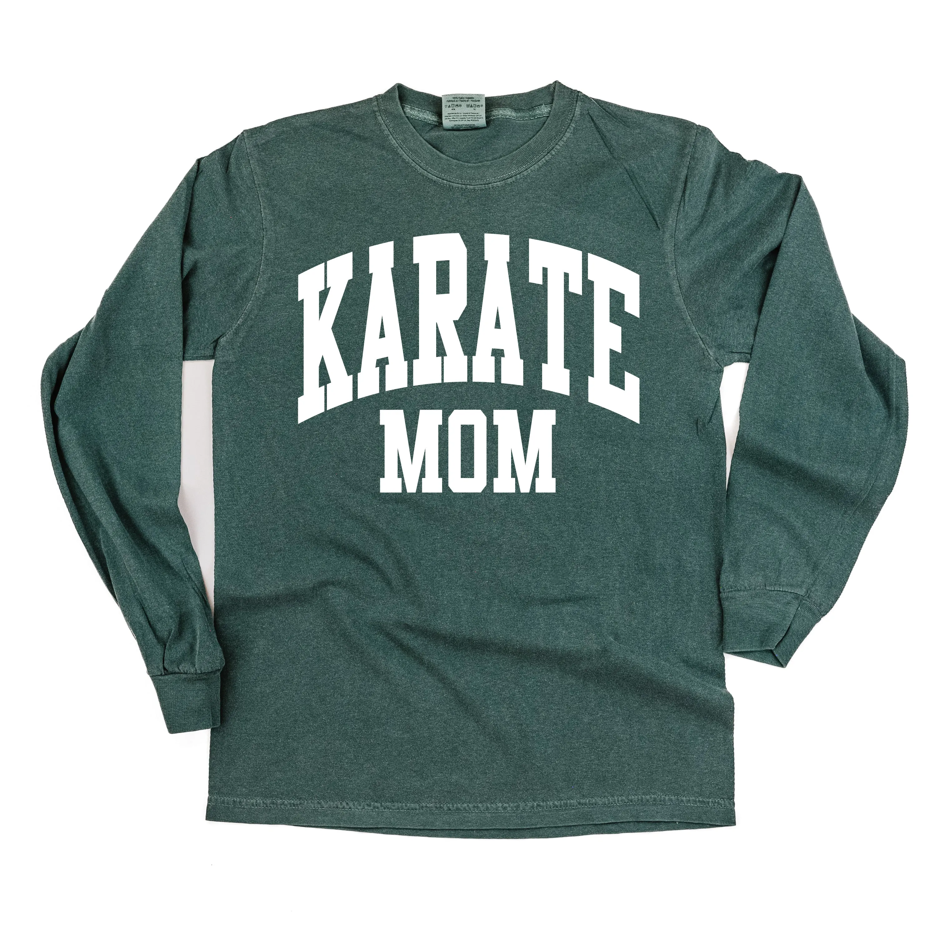 Varsity Style - KARATE MOM - LONG SLEEVE COMFORT COLORS TEE