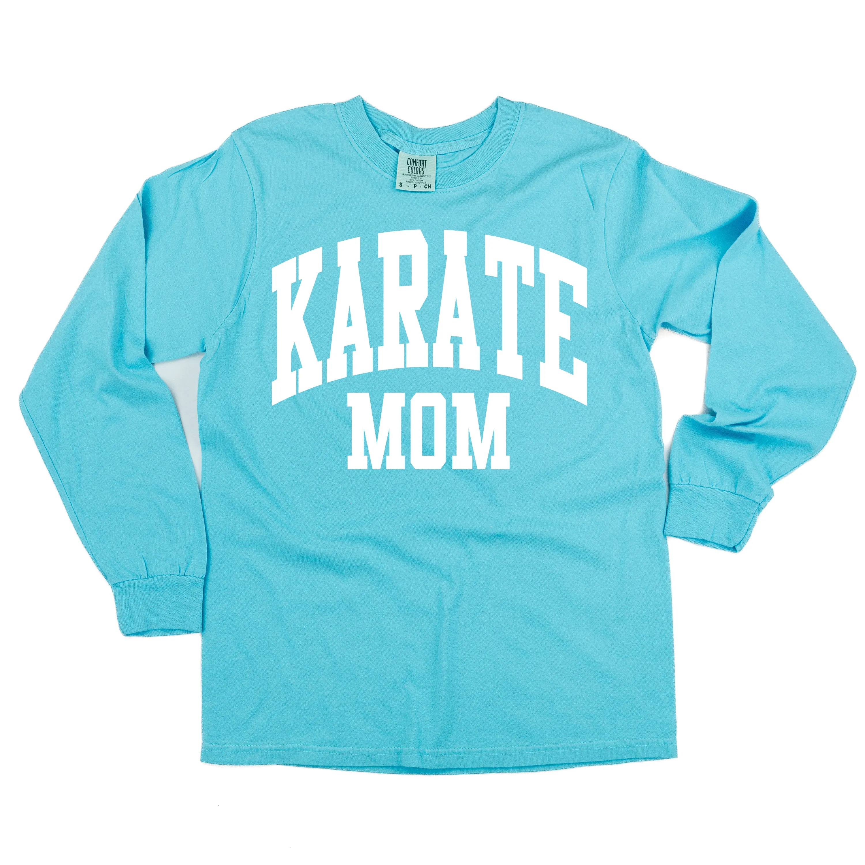 Varsity Style - KARATE MOM - LONG SLEEVE COMFORT COLORS TEE