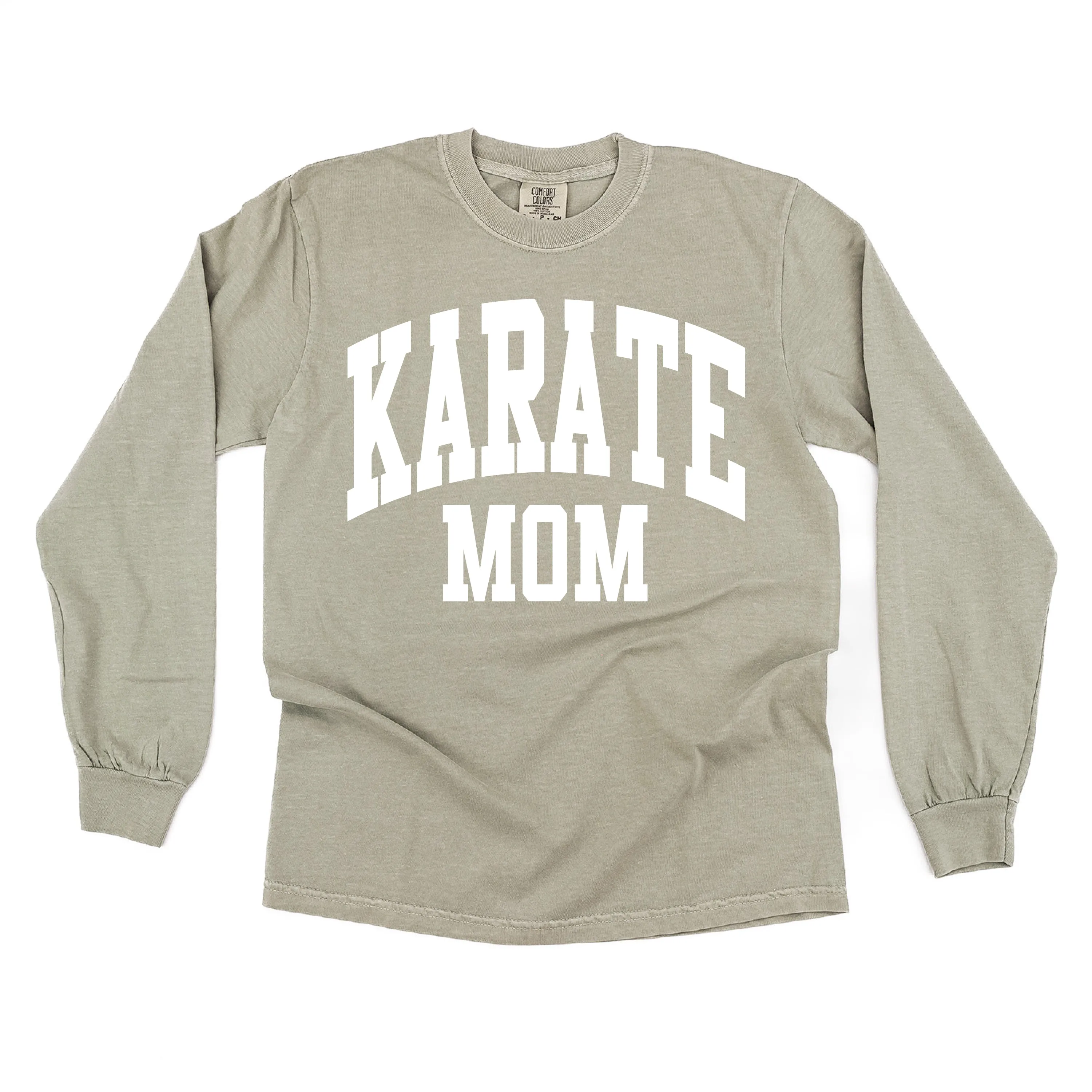 Varsity Style - KARATE MOM - LONG SLEEVE COMFORT COLORS TEE