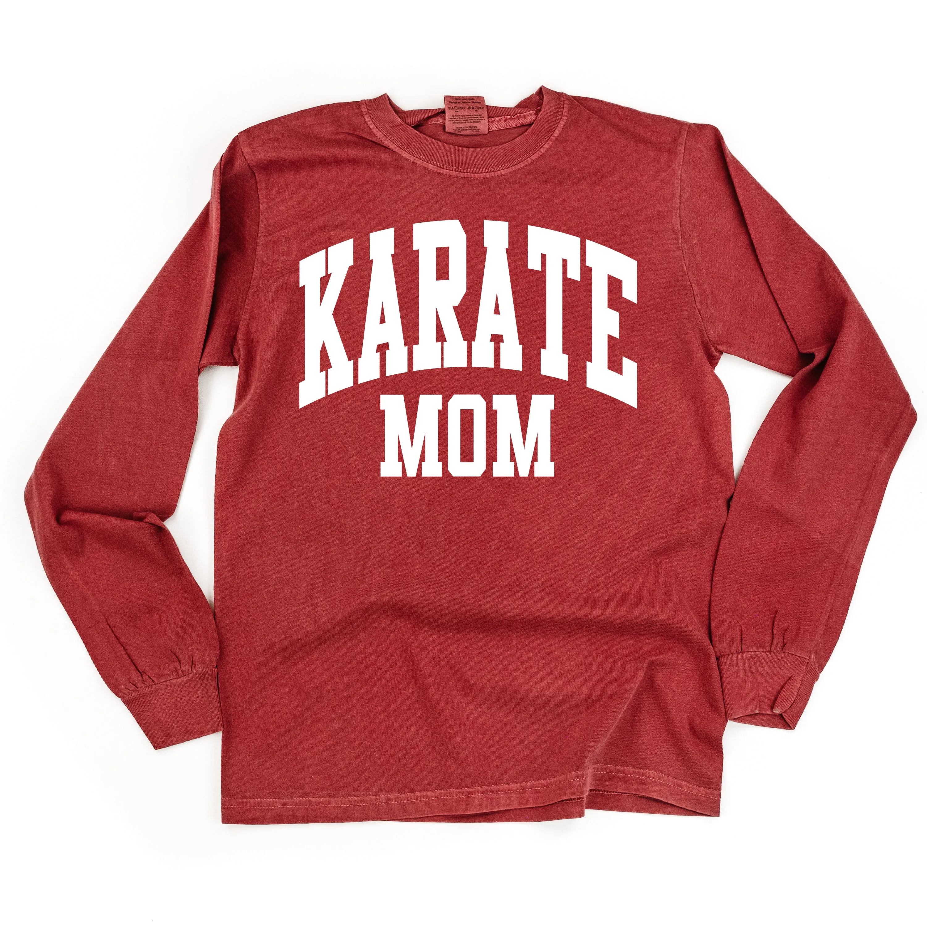 Varsity Style - KARATE MOM - LONG SLEEVE COMFORT COLORS TEE