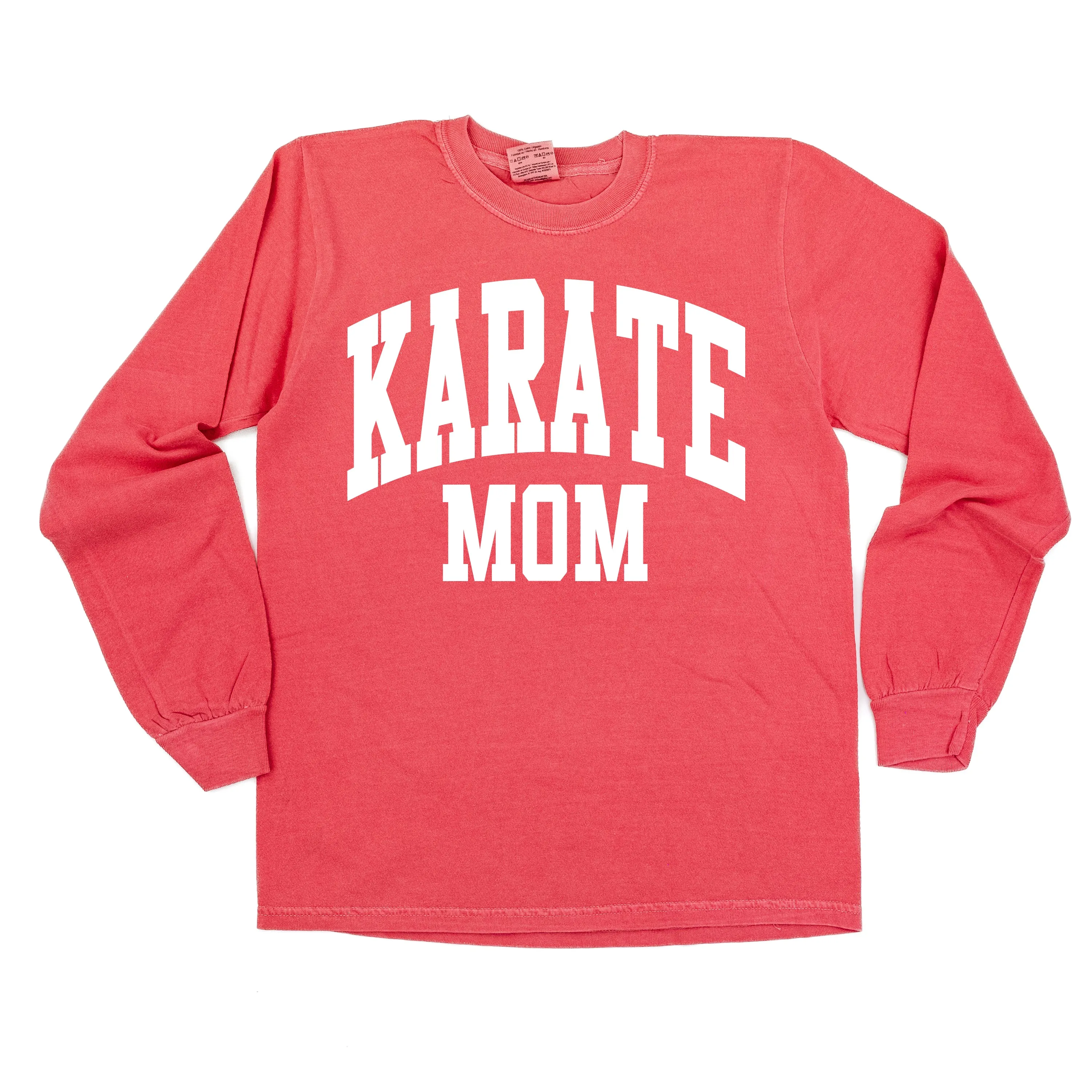 Varsity Style - KARATE MOM - LONG SLEEVE COMFORT COLORS TEE