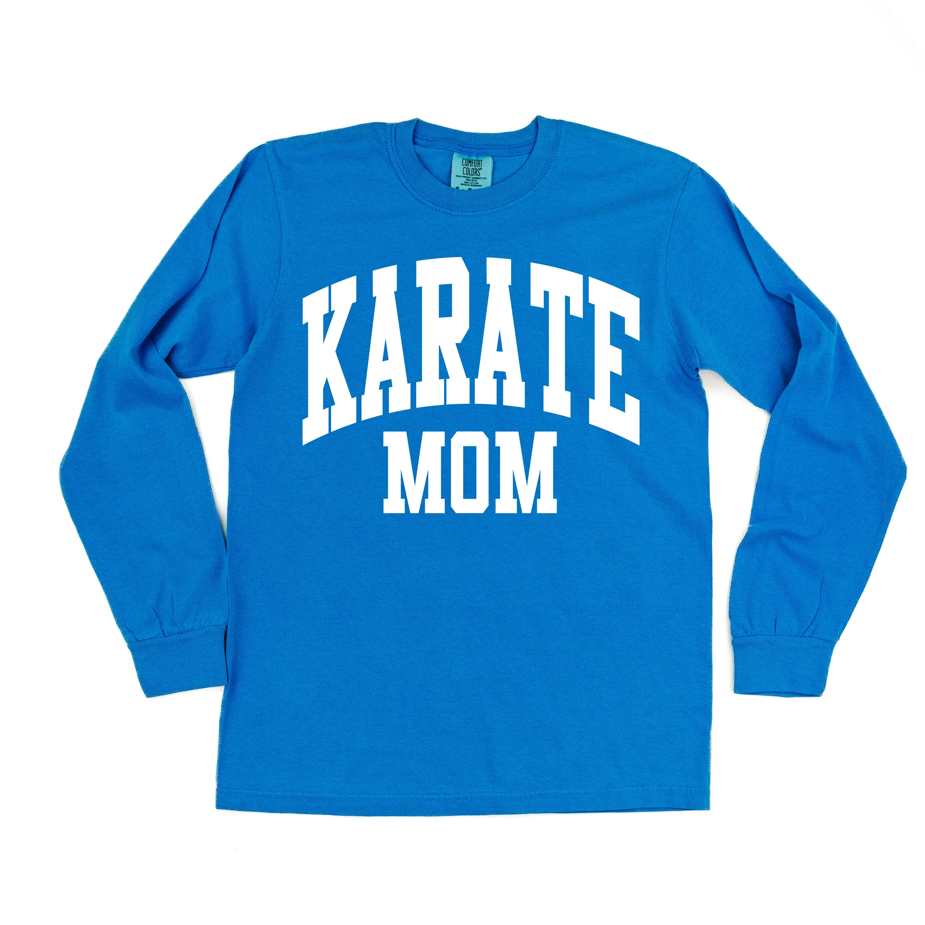 Varsity Style - KARATE MOM - LONG SLEEVE COMFORT COLORS TEE