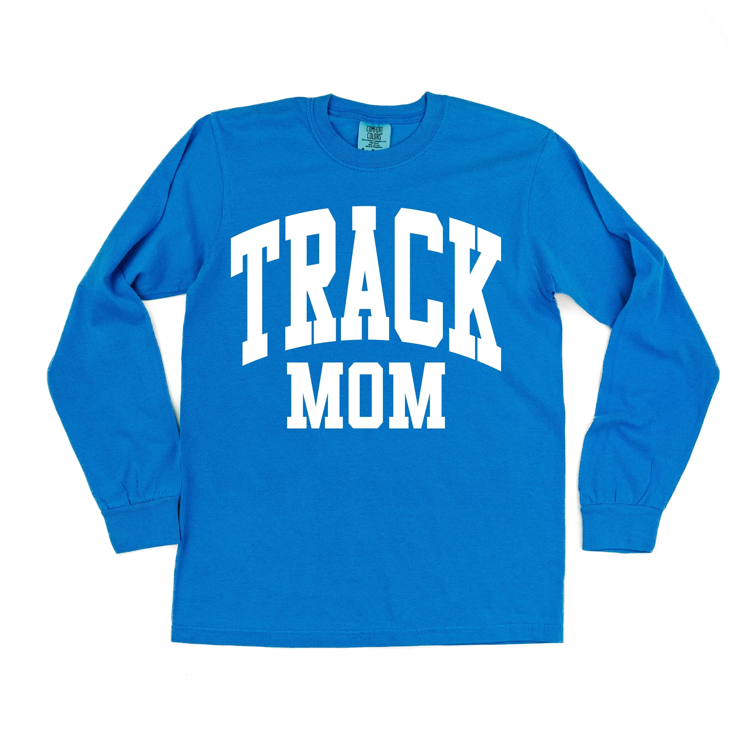 Varsity Style - TRACK MOM - LONG SLEEVE COMFORT COLORS TEE