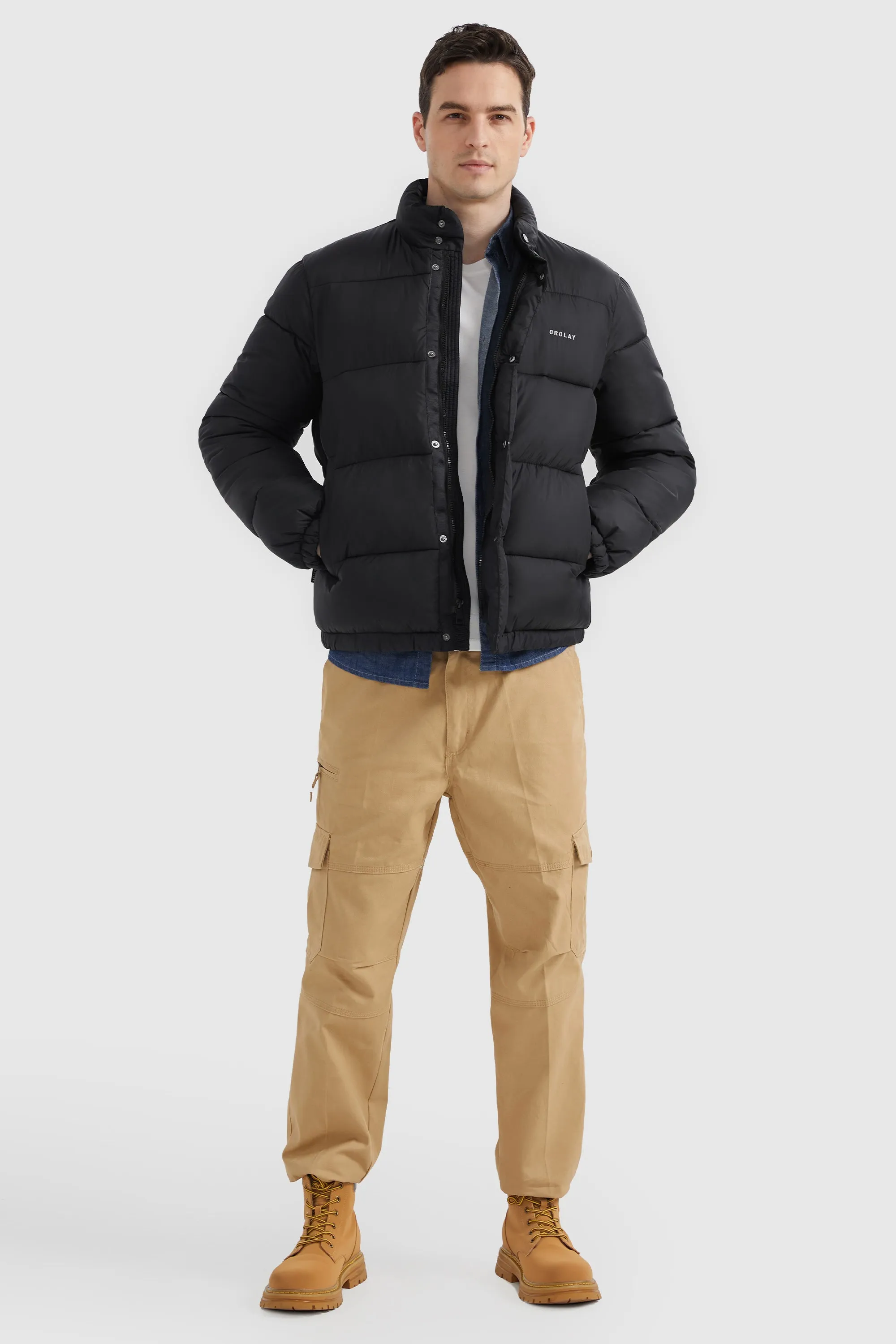 Water Repellent Slant Pocket Thickened Jacket