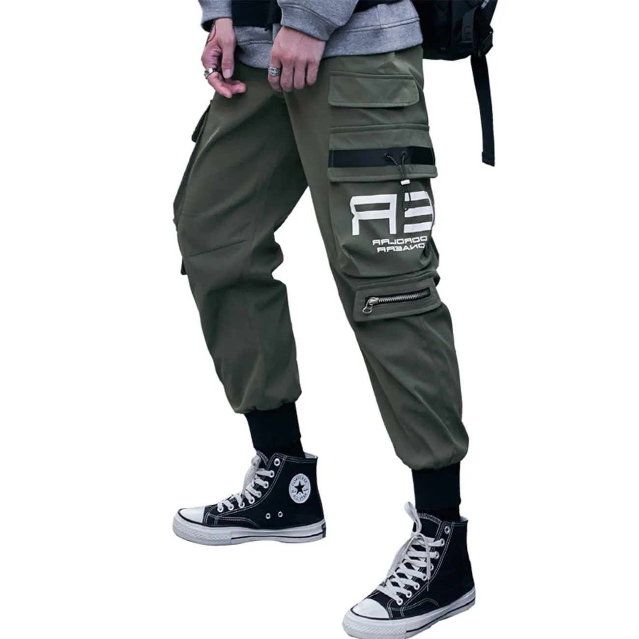 WLS Function Elastic Zipper Pockets Cargo Pants